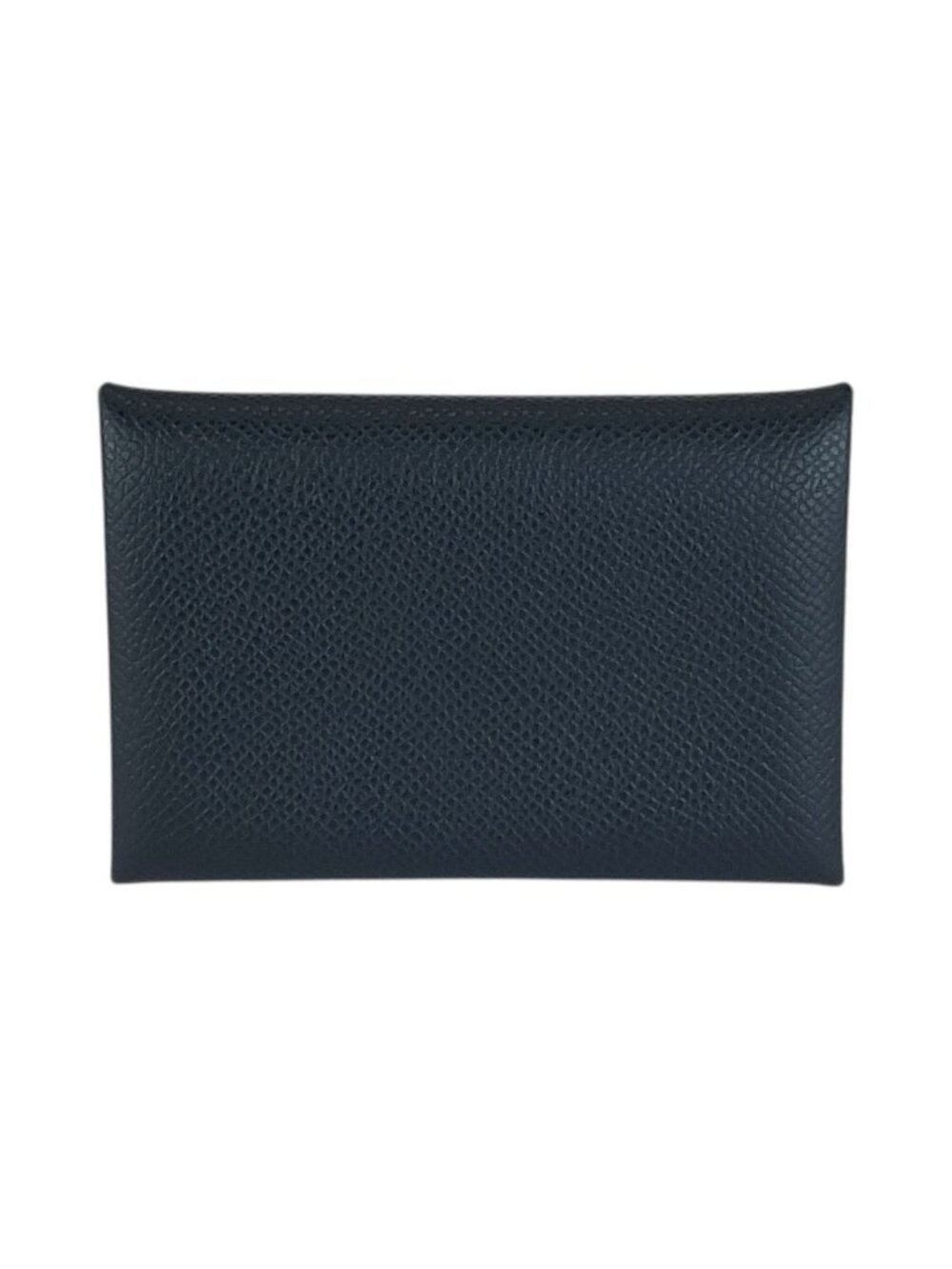 Hermes Calvi Duo Navy Silver Veau Epsom Card Case Coin Purse